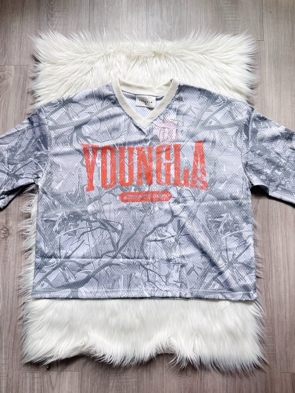 YoungLA Varsity Football Cropped Jersey Top
